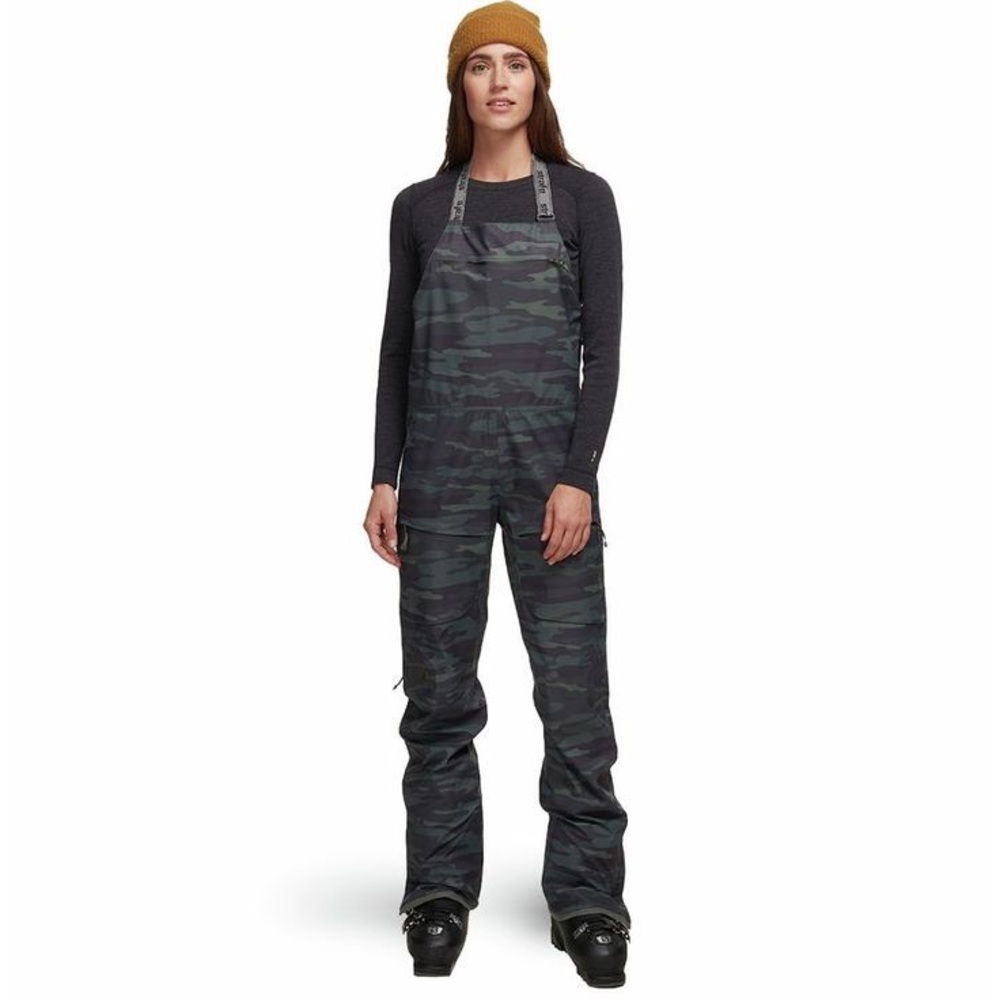 Women's Strafe Camo Snow Ski Bibs SMALL